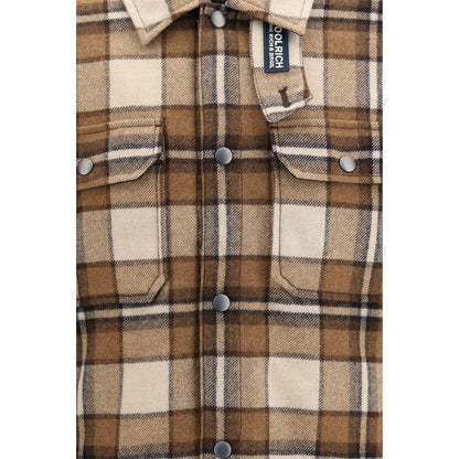 Woolrich Brown Wool Oves Aries Full-Length Jacket
