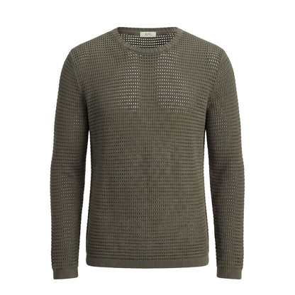 Roberto Pepe Luxury Green Cotton Men Sweater