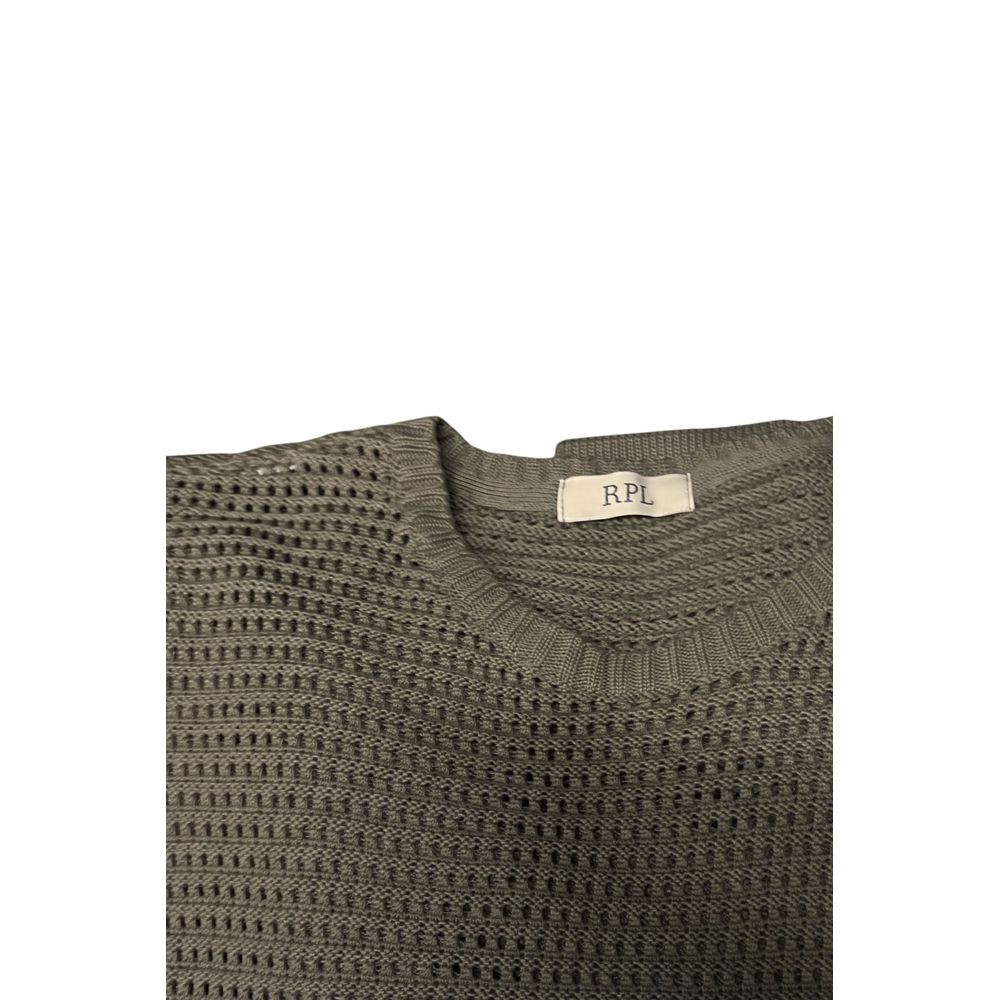 Roberto Pepe Luxury Green Cotton Men Sweater