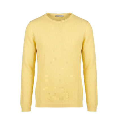 Roberto Pepe Luxury Yellow Cotton Men Sweater