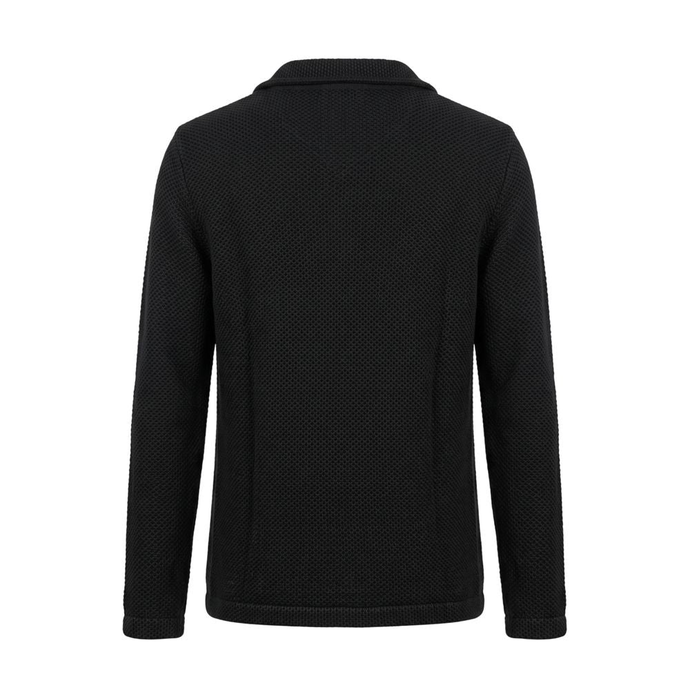 Roberto Pepe Luxury Black Wool Men's Sweater