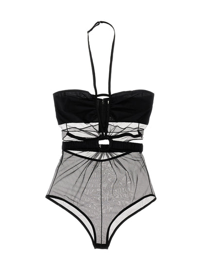 Nensi Dojaka Black Polyamide Bodysuit