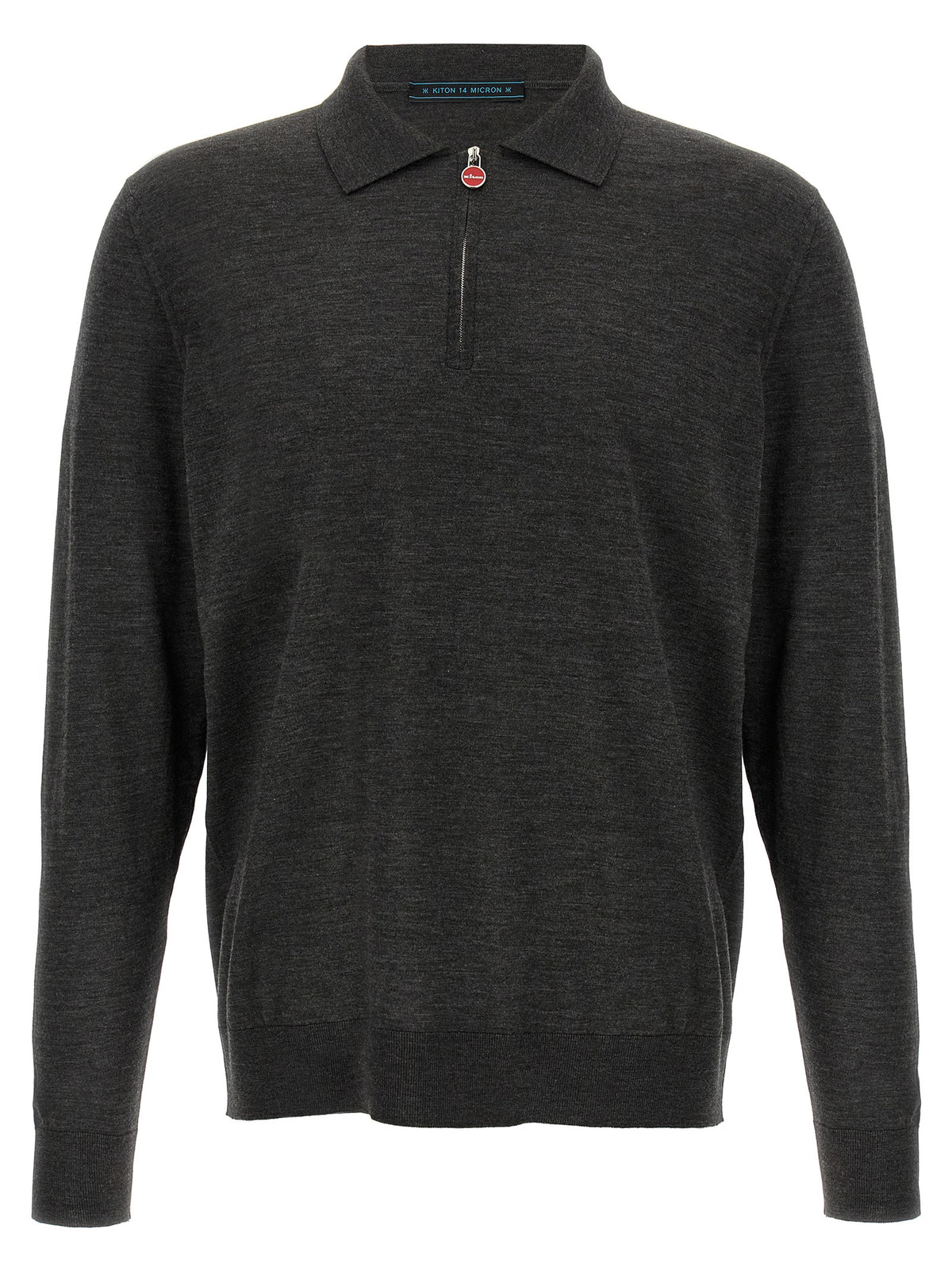 Kiton Gray Wool Polo Shirt