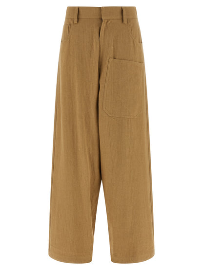MAISON JEJIA Beige Cotton Casual Pants