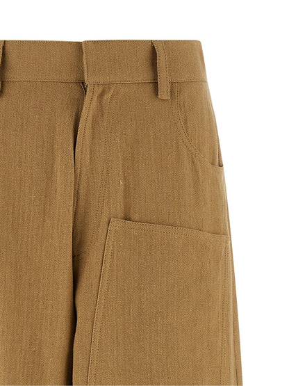 MAISON JEJIA Beige Cotton Casual Pants