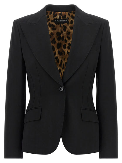 Dolce & Gabbana Black Virgin Wool Blazer