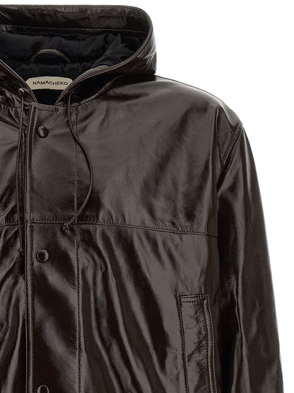 Namacheko Brown Lamb Leather Leather Jacket