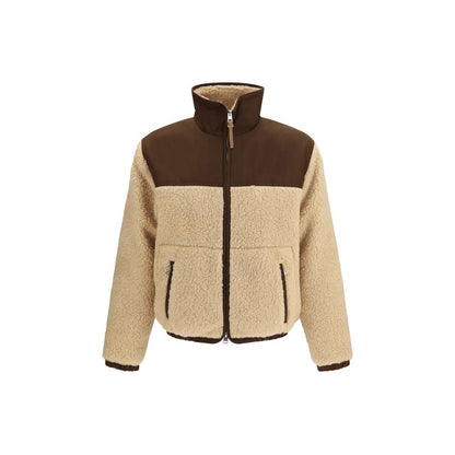 Ami Paris Beige Polyester Full-Length Jacket