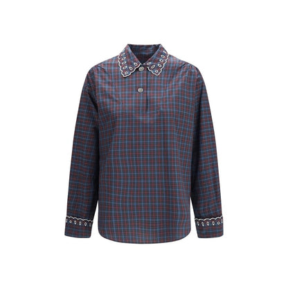 Marni Blue Cotton Pattern Shirt
