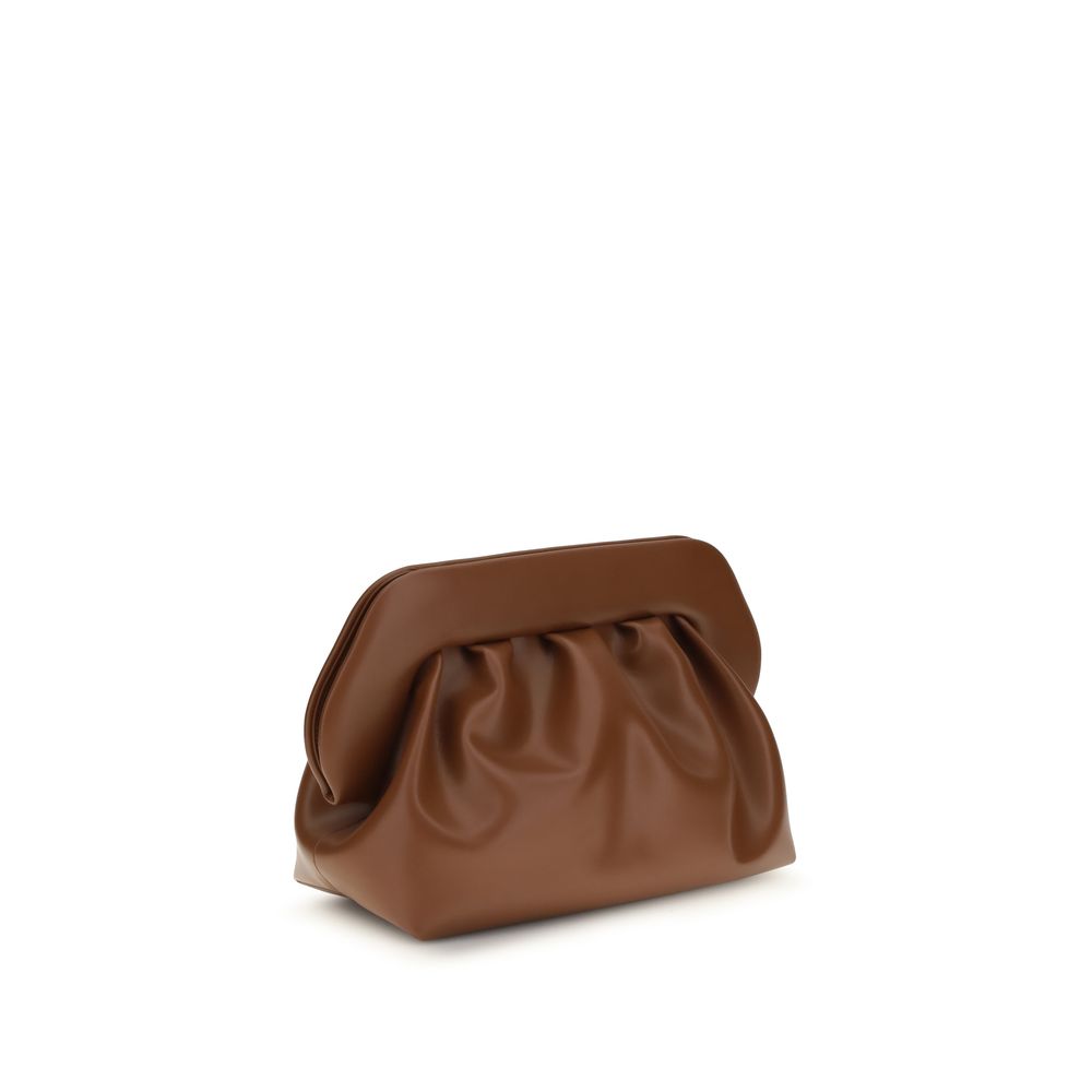 THEMOIRè Brown Vegan Leather Clutch Bag