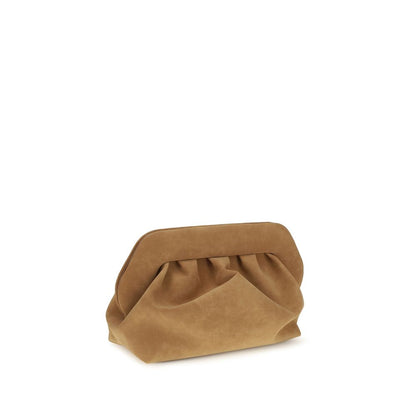 THEMOIRè Beige Suede Leather Clutch Bag