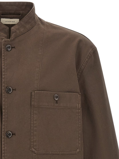 Lemaire Brown Cotton Full-Length Jacket