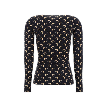 Marine Serre Black Polyamide Long Sleeve T-Shirt