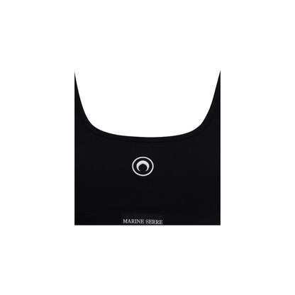 Marine Serre Black Cotton Sport Bra