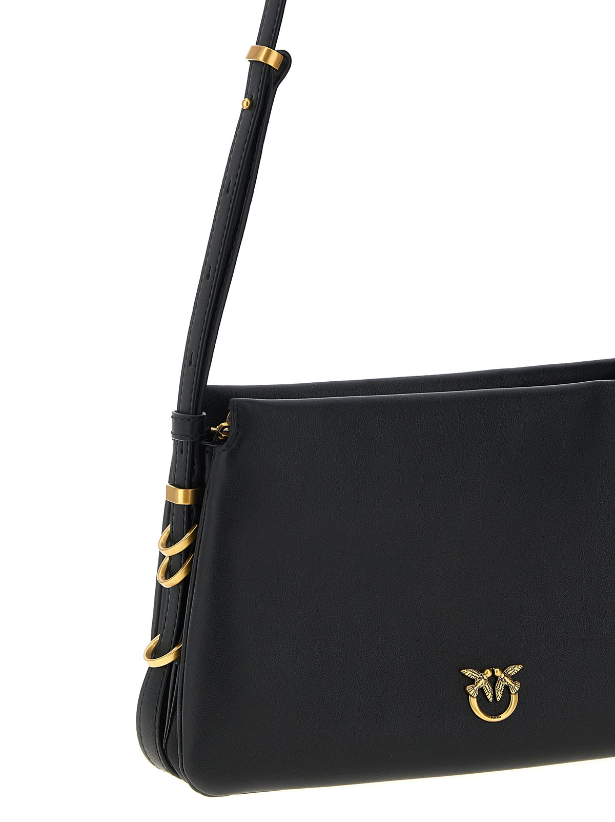 PINKO Black Calfskin Crossbody Bag