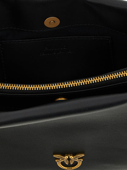 PINKO Black Calfskin Crossbody Bag