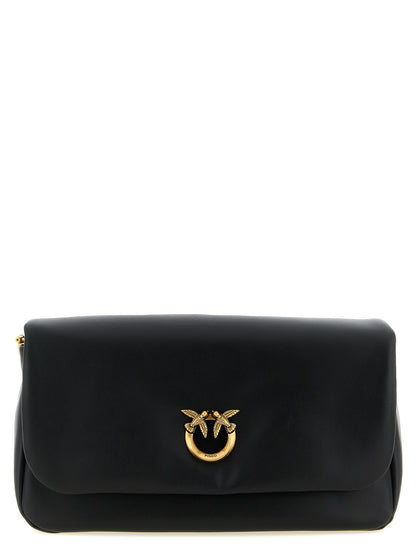 PINKO Black Lamb Leather Crossbody Bag