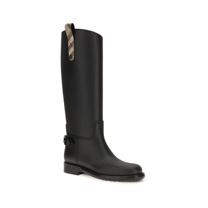 Burberry Black Polyurethane Rain Boots
