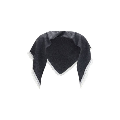 Ganni Gray Wool Oves Aries Scarf