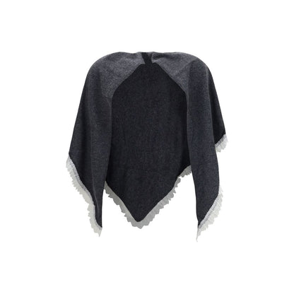 Ganni Gray Wool Oves Aries Scarf
