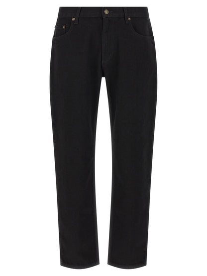 Burberry Black Cotton Straight-Leg Jeans