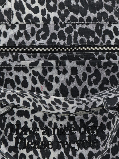 Ganni Gray Recycled Cotton Tote Bag