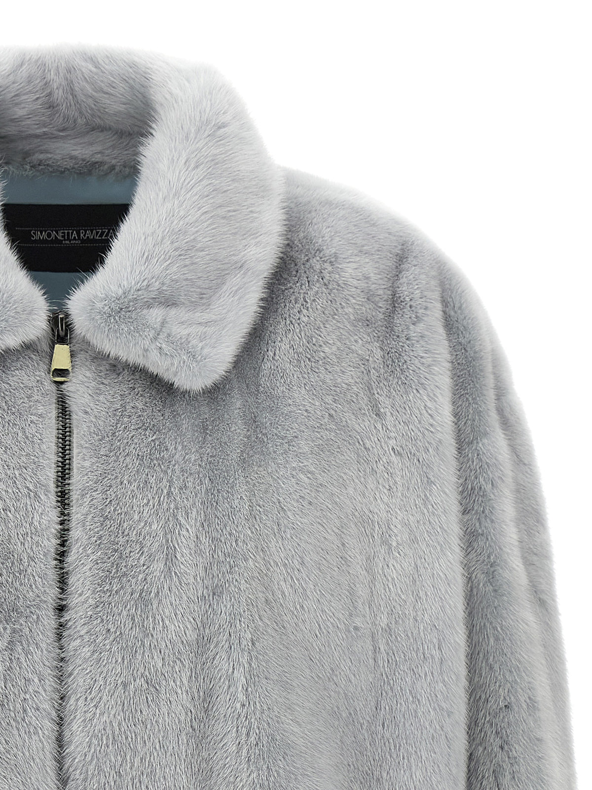 SIMONETTA RAVIZZA Gray Mink Full-Length Jacket