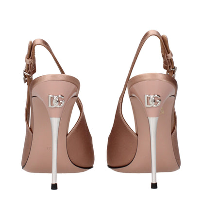 Dolce & Gabbana Beige Satin High Heel Pumps