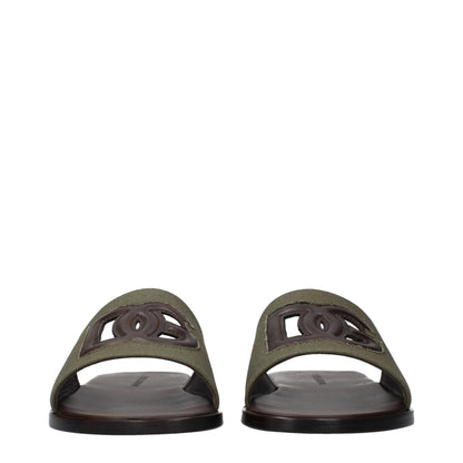 Dolce & Gabbana Green Fabric Slippers