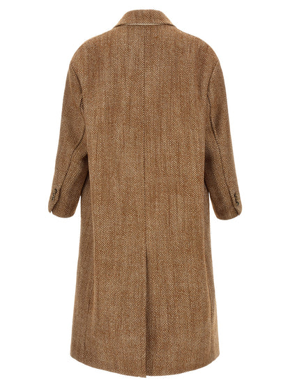 Ami Paris Brown Virgin Wool Coat
