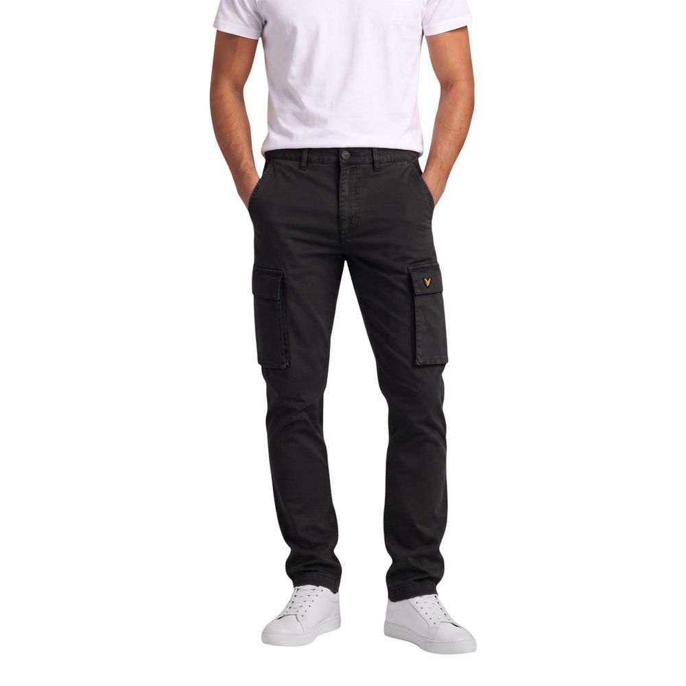 Lyle & Scott Black Cotton Cargo Pants