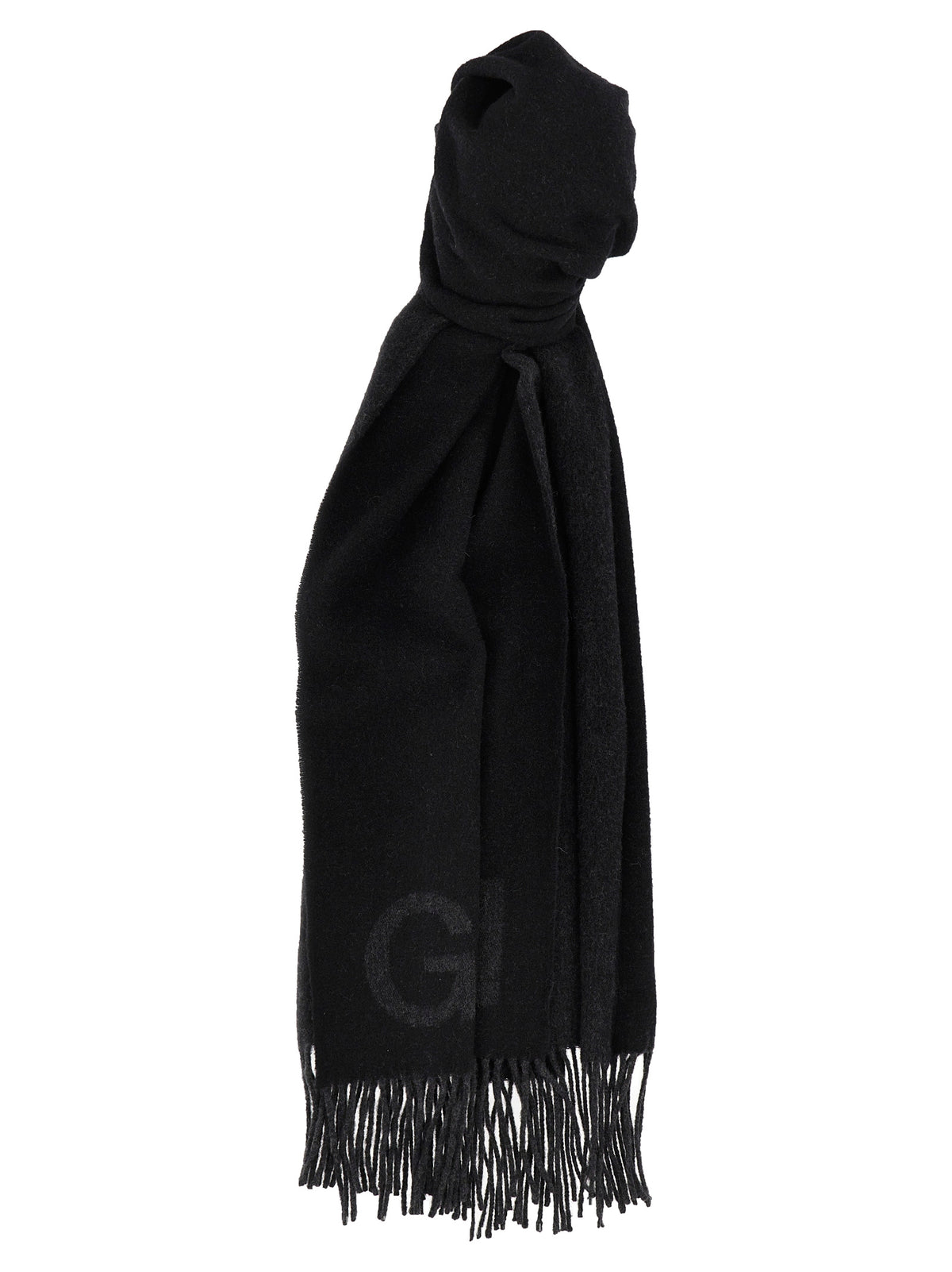Ganni Black Wool Scarf