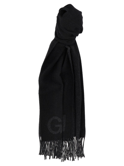 Ganni Black Wool Scarf
