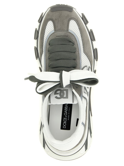 Dolce & Gabbana Gray Leather Athletic Sneakers