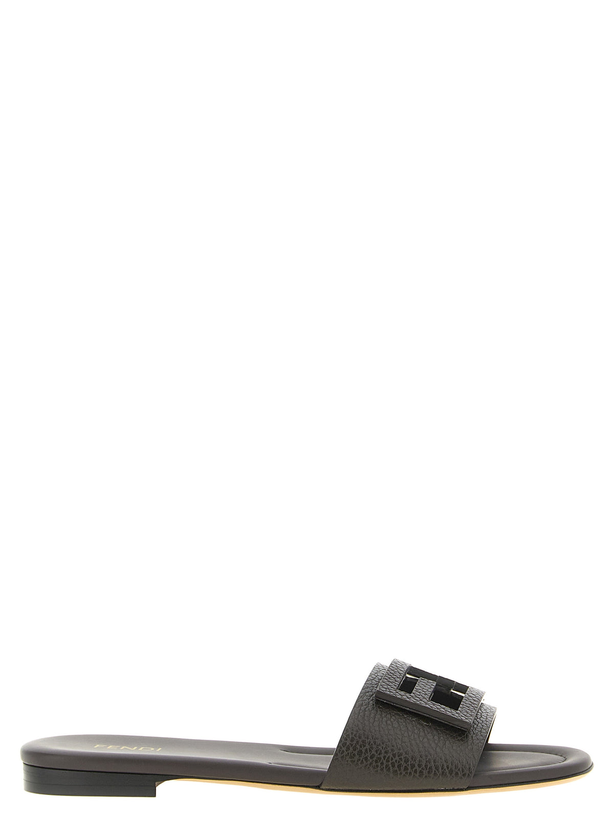 Fendi Brown Calfskin Slides