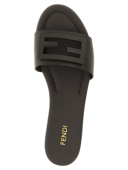 Fendi Brown Calfskin Slides