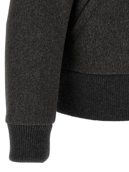 Lardini Gray Virgin Wool Bomber