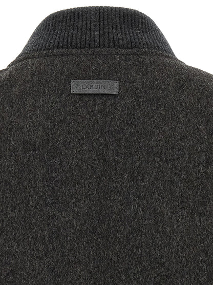 Lardini Gray Virgin Wool Bomber