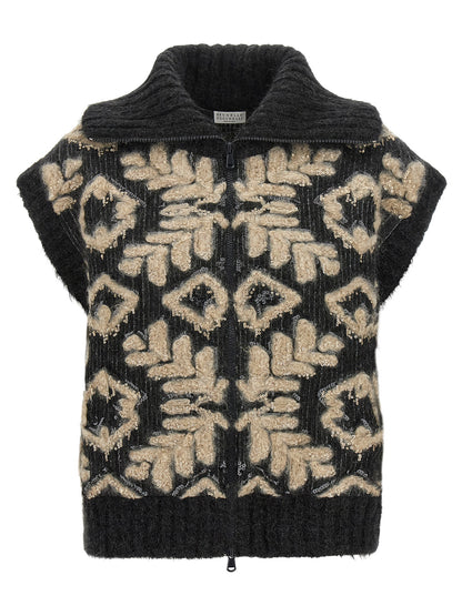 Brunello Cucinelli Gray Wool Cardigan