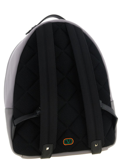 Valentino Garavani Gray Polyester Backpack