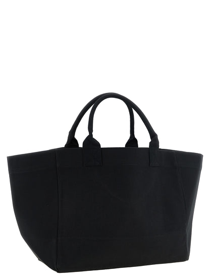 Ganni Black Recycled Cotton Tote Bag