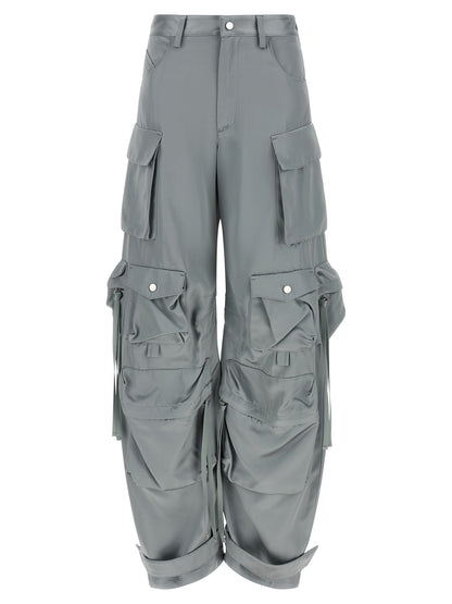 The Attico Gray Viscose Cargo Pants