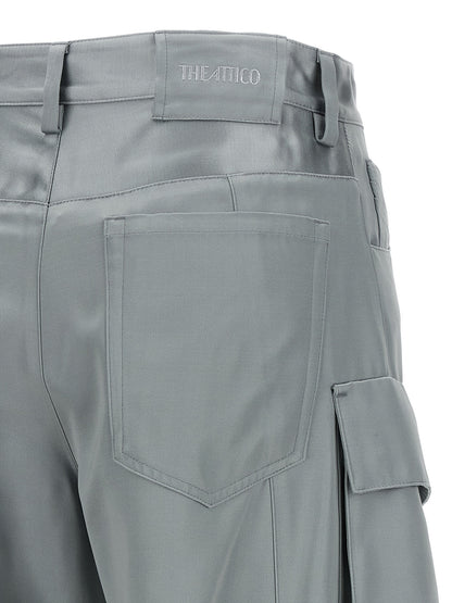 The Attico Gray Viscose Cargo Pants