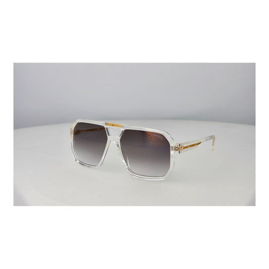 Sunglasses by Carrera for men in polyester and gradient, gray & transparent presents a enviable silhouette, featuring transparent coloured frame and aviator full-rim frame design with category-2-medium-tint gradient mirrored lens for a enviable look.