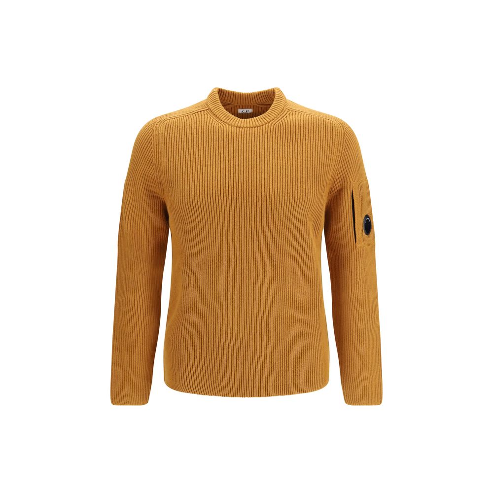 C.P. Company Men's Regular Fit Crew Neck Polyamide Cotton Sweatshirt - Orange