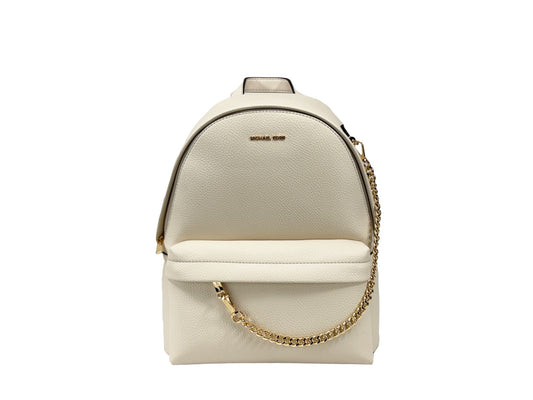 Large Backpack by Michael Kors for women in leather cream & gold showcases a urban-chic Leather Large Backpack design, featuring a secure zipper with urban-chic and versatile handle, backpack-strap & adjustable-strap.