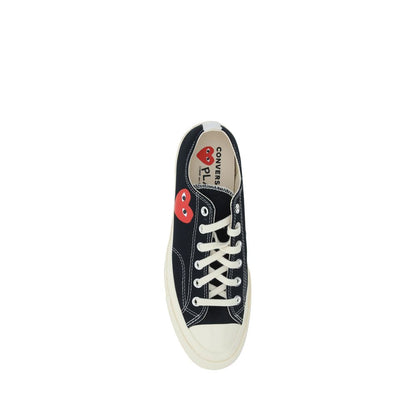 Comme Des Garçons Play x Converse Black Cotton Low Top Sneakers