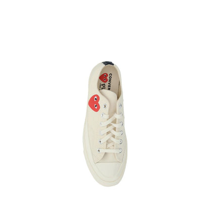Comme Des Garçons Play x Converse White Cotton Low Top Sneakers
