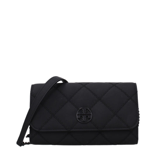 Clutch Handbag by Tory Burch for women in leather black features an sculptural silhouette, showcasing a secure and sculptural with versatile for a sophisticated look.