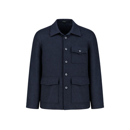 Autore Blue Cashmere Full-Length Jacket